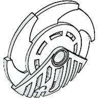 Large Figure Shield 5 × 5 with Saw Blades Circular Perlhellgrau