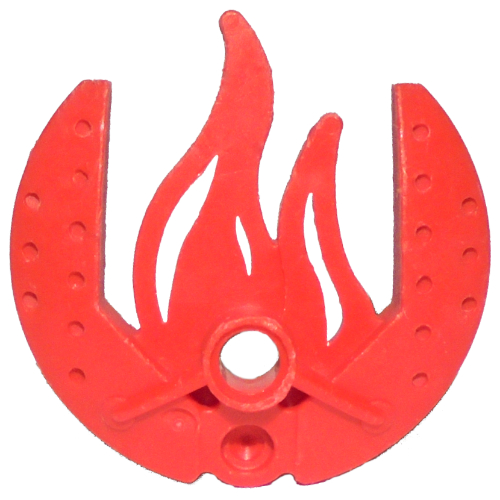 Large Figure Shield 5 × 5 with Flames Red