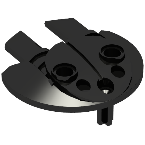 Large Figure Shield 5 × 5 with Dual Round Prongs Black