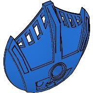 Large Figure Shield 5 × 5 with 3 Top Fins Blau