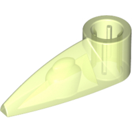 Technic Tooth 1 × 3 with Axle Hole [Rounded Underside] Glow In Dark Trans