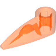 Technic Tooth 1 × 3 with Axle Hole [Rounded Underside] Transparent-Neonorange