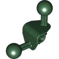 Large Figure Skeletal, Limb, Angular 90°, 4 × 4 × 2 with 2 Ball Joints, and Axle Hole Dark Green
