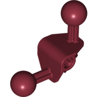 Large Figure Skeletal, Limb, Angular 90°, 4 × 4 × 2 with 2 Ball Joints, and Axle Hole Dark Red