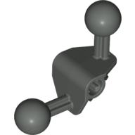 Large Figure Skeletal, Limb, Angular 90°, 4 × 4 × 2 with 2 Ball Joints, and Axle Hole Dark Gray