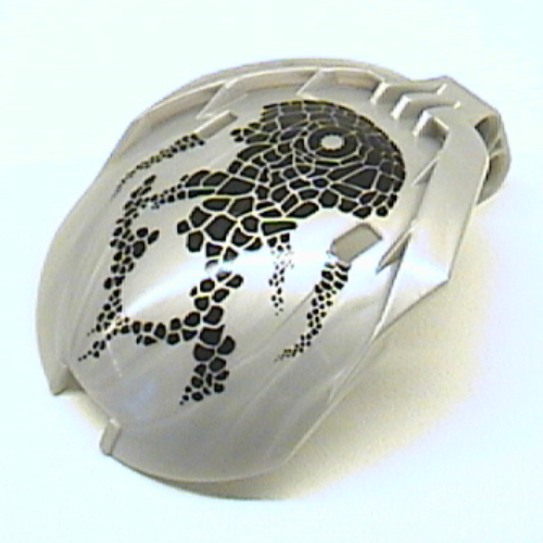 Windscreen Bohrok 4 × 5 × 7 with Black Scales and Nuhvok-Kal Logo Perlhellgrau
