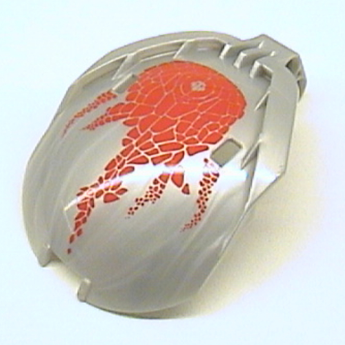 Windscreen Bohrok 4 × 5 × 7 with Red Scales and Tahnok-Kal Logo Pearl Light Gray