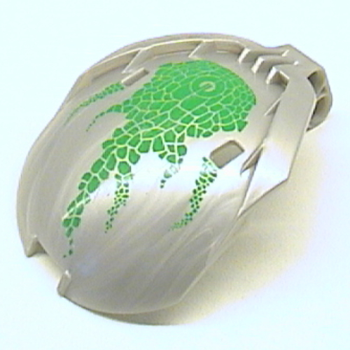 Windscreen Bohrok 4 × 5 × 7 with Green Scales and Lehvak-Kal Logo Perlhellgrau