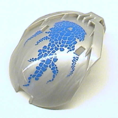 Windscreen Bohrok 4 × 5 × 7 with Blue Scales and Gahlok-Kal Logo Perlhellgrau