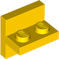 Bracket 2 × 2 with 1 × 2 Vertical Studs Yellow