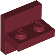 Bracket 2 × 2 with 1 × 2 Vertical Studs Dark Red