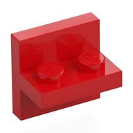 Bracket 2 × 2 with 1 × 2 Vertical Studs Red