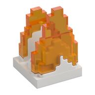Plate Special 2 × 2 with Pixelated Trans-Orange Flames Pattern White