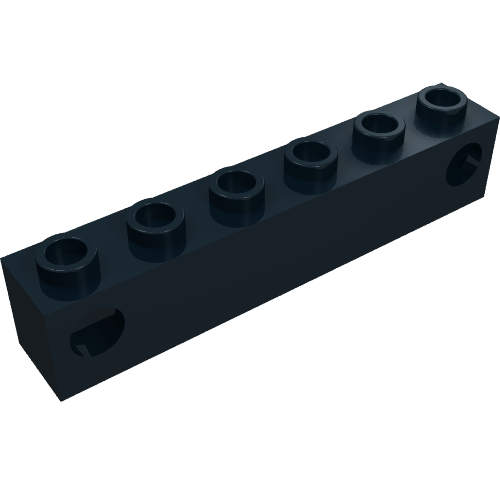 Light Prism Brick, Train, 1 × 6 Holder Black