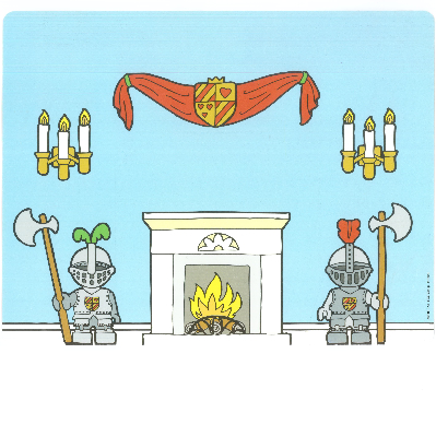 Backdrop for Sets 3615-2 / 9131-1, Room Interior / Castle Gate [No Color/Any Color]