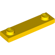 Plate Special 1 × 4 with 2 Studs with Groove [New Underside] Yellow