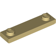 Plate Special 1 × 4 with 2 Studs with Groove [New Underside] Beige