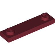 Plate Special 1 × 4 with 2 Studs with Groove [New Underside] Dunkelrot