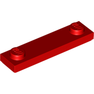 Plate Special 1 × 4 with 2 Studs with Groove [New Underside] Red