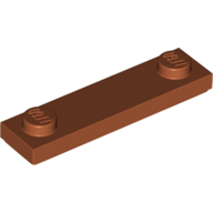 Plate Special 1 × 4 with 2 Studs with Groove [New Underside] Dunkelorange