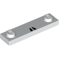 Plate Special 1 × 4 with 2 Studs with 2 Black Triangles / Voldemort Nose print White
