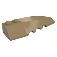 Brick Wedged, Curved 6 × 2 Right, Inner Ridges Dunkelbeige