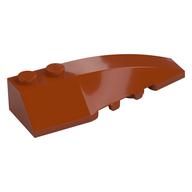 Brick Wedged, Curved 6 × 2 Right, Inner Ridges Dark Orange