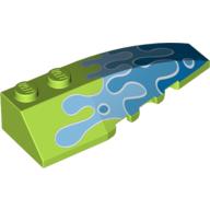 Brick Wedged, Curved 6 × 2 Right with Blue Water Splash Print Limette