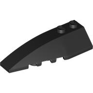 Brick Wedged, Curved 6 × 2 Left, Inner Ridges Schwarz