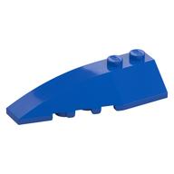 Brick Wedged, Curved 6 × 2 Left, Inner Ridges Blau
