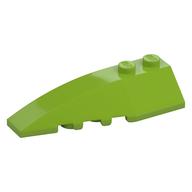 Brick Wedged, Curved 6 × 2 Left, Inner Ridges Limette