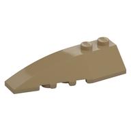 Brick Wedged, Curved 6 × 2 Left, Inner Ridges Dark Tan