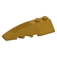 Brick Wedged, Curved 6 × 2 Left, Inner Ridges Pearl Gold