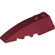 Brick Wedged, Curved 6 × 2 Left, Inner Ridges Dunkelrot