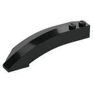 Brick Wedged, Curved 8 × 3 × 2 Open Right Black