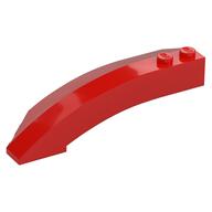 Brick Wedged, Curved 8 × 3 × 2 Open Right Red
