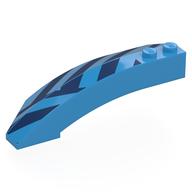 Brick Wedged, Curved 8 × 3 × 2 Open Right with Dark Blue Shapes print Dunkelazur