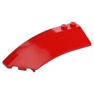 Brick Wedged, Curved 8 × 3 × 2 Open Left Red