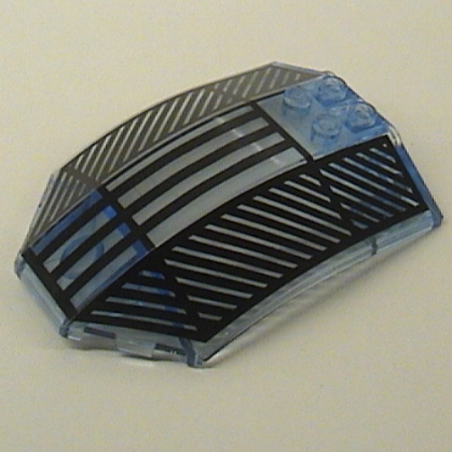 Windscreen 8 × 6 × 2 Curved with Black Lines Print Trans-Medium Blue