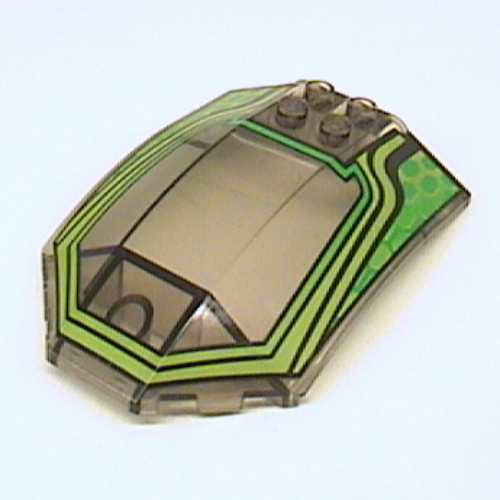 Windscreen 8 × 6 × 2 Curved with Lime / Green RC Racer Print Trans-Brown