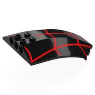 Windscreen 8 × 6 × 2 Curved with Red Webbing print Black