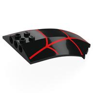 Windscreen 8 × 6 × 2 Curved with Red Webbing print Black