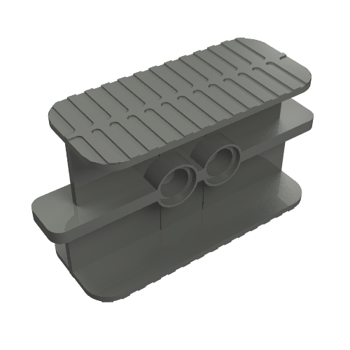 Rubber Band / Belt Holder 2 × 6 × 2 1/3 Dunkelblaugrau