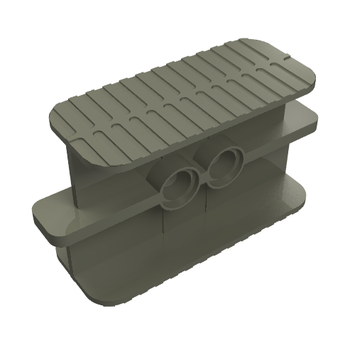 Rubber Band / Belt Holder 2 × 6 × 2 1/3 Dunkelgrau