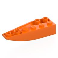 Brick Wedged, Curved Inverted 6 × 2 Right Orange