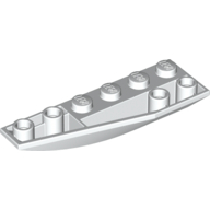 Brick Wedged, Curved Inverted 6 × 2 Left White