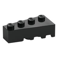Brick Wedged, Angled 4 × 2 Left Black