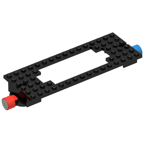 Train Base 6 × 16 Old with Magnets Black