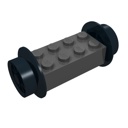 Wheels Train Spoked Small (23mm D.) and Black Brick, Modified 2 × 4 [Black] Schwarz