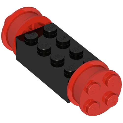 Brick Special 2 × 4 with Wheels, Freestyle Red